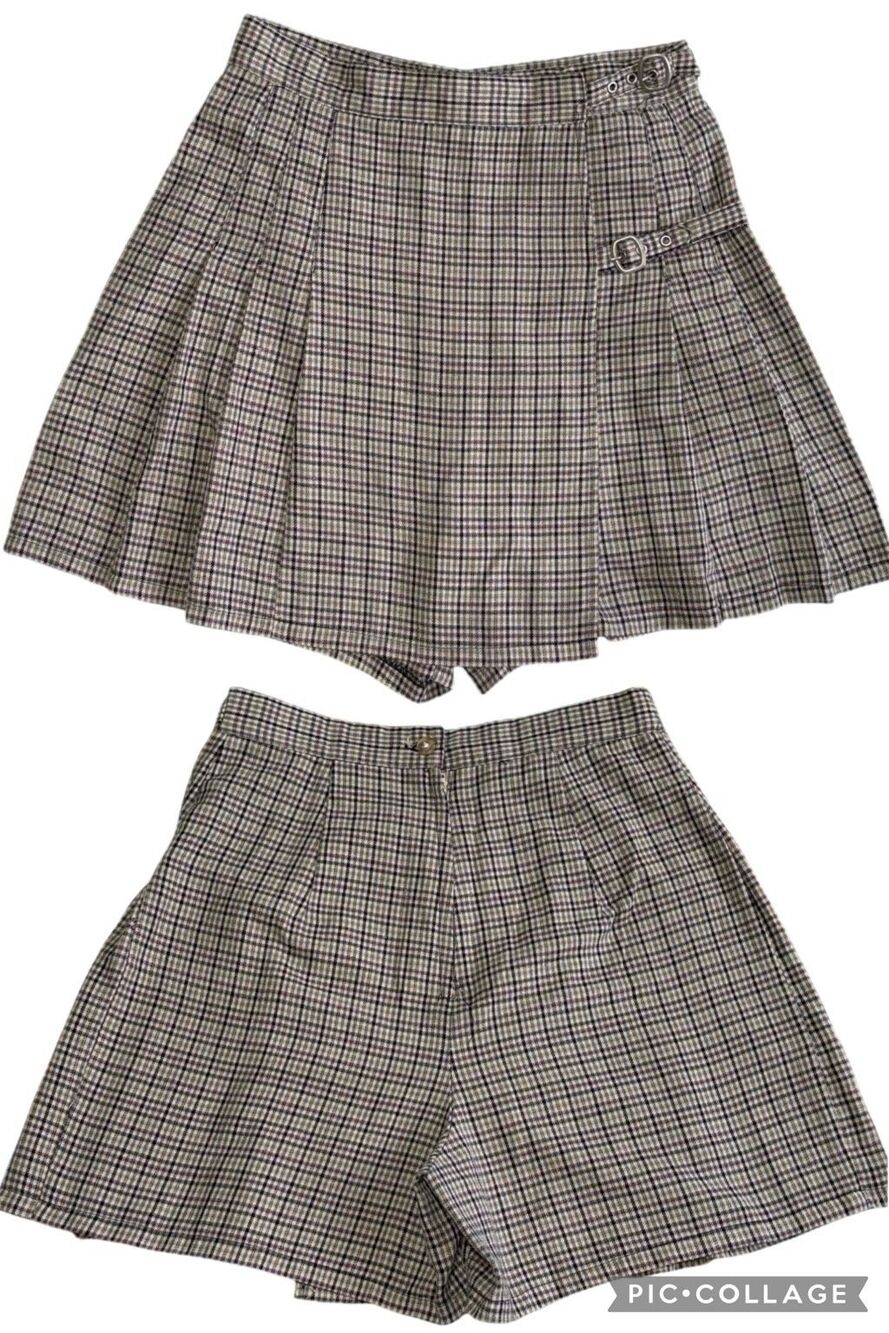 Pellini EUC VTG 90s Pleated Skort Academia British Countryside Heritage Checks M